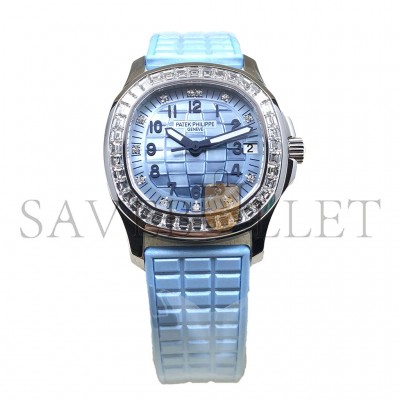PATEK PHILIPPE AQUANAUT 18CT WHITE GOLD BLUE MOP WATCH 5072G-001